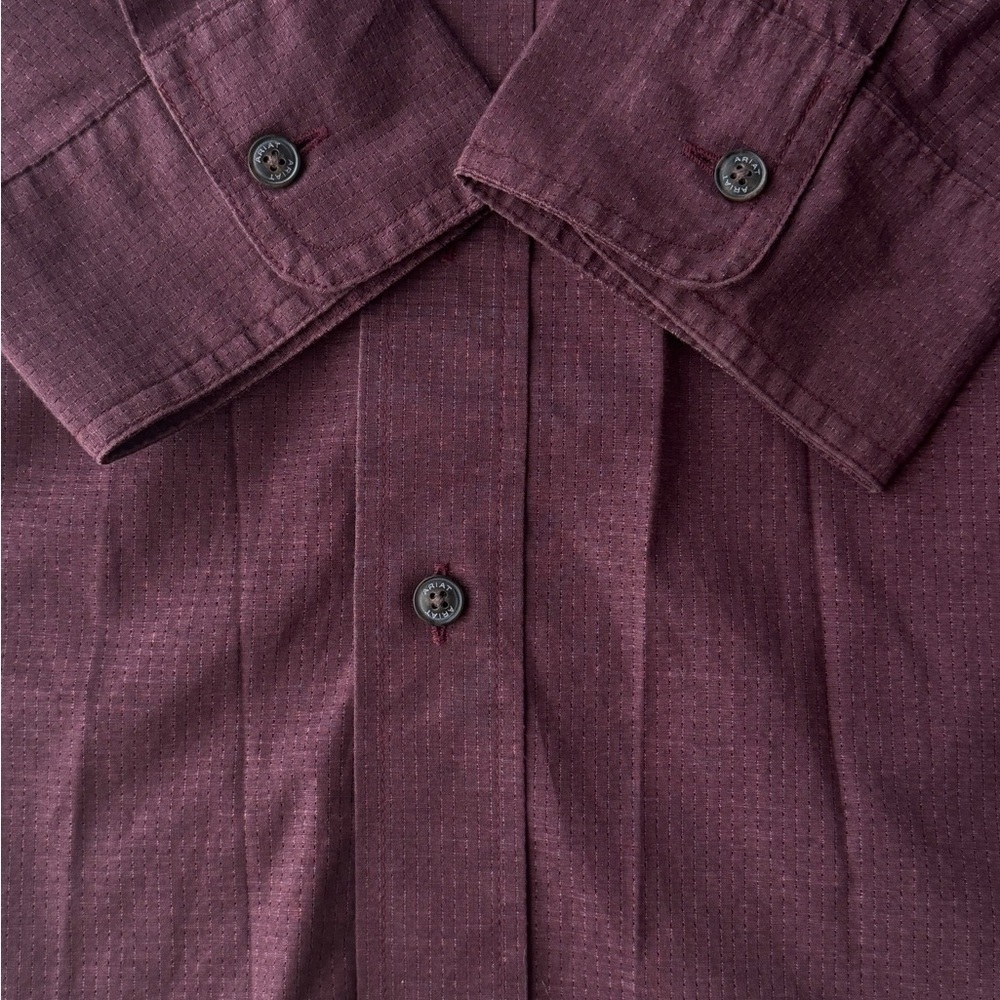 Ariat Pro Series Button Down Long Sleeve Shirt‎ Men's XXL burgundy Lightweight - Picture 16 of 16